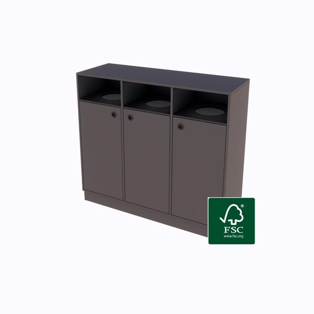 Cube Design affaldssortering 3 rums m. indkast