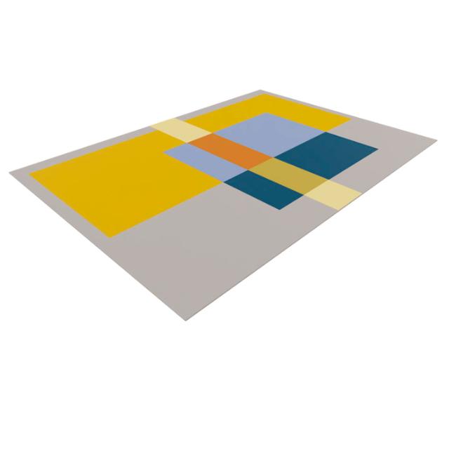 Squares Tones YELLOW tæppe 