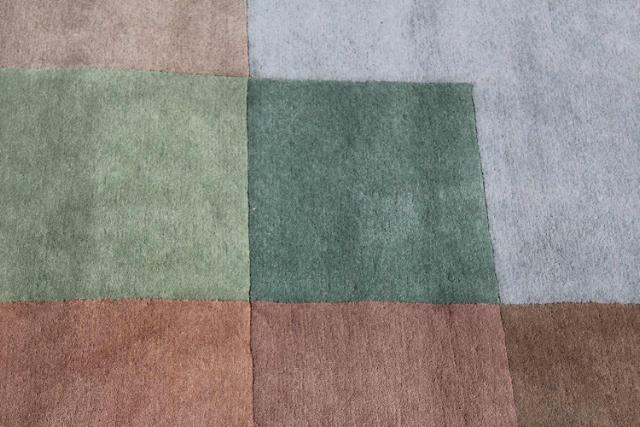 Squares Tones GREEN tæppe 